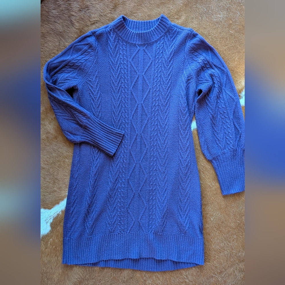 New York & Company Vibrant Blue Crew Neck Sweater